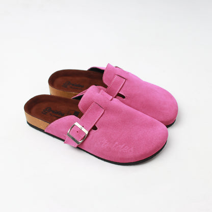 Strides "Fuchsia Tulip" Leather Clogs