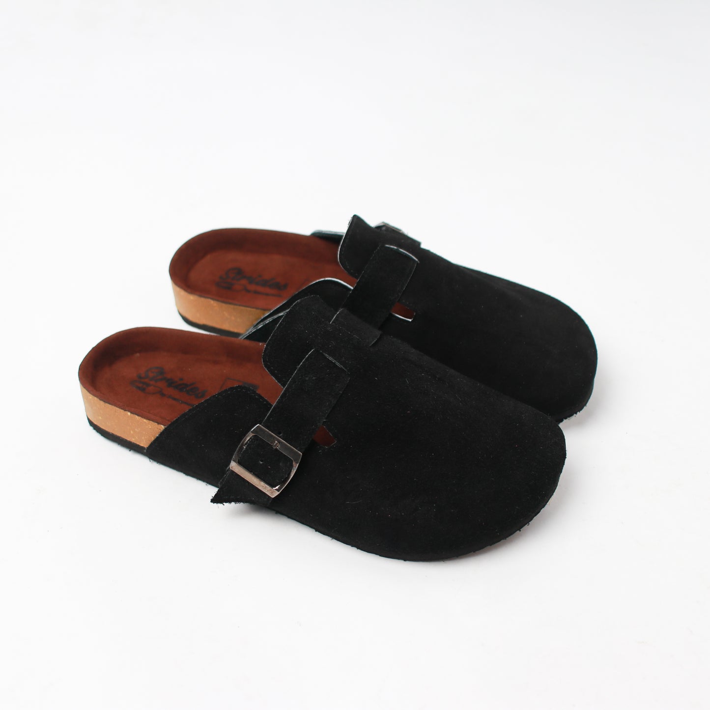 Strides "Black" Leather Clogs