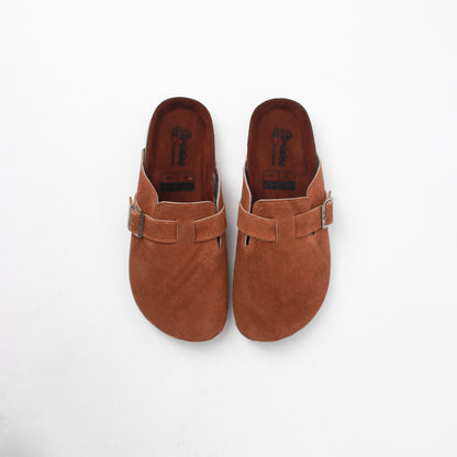 Strides "Wood" Leather Clogs